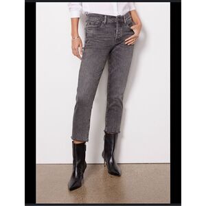7 for all man kind lux vintage Josefine Dark Grey button fly raw hem 27